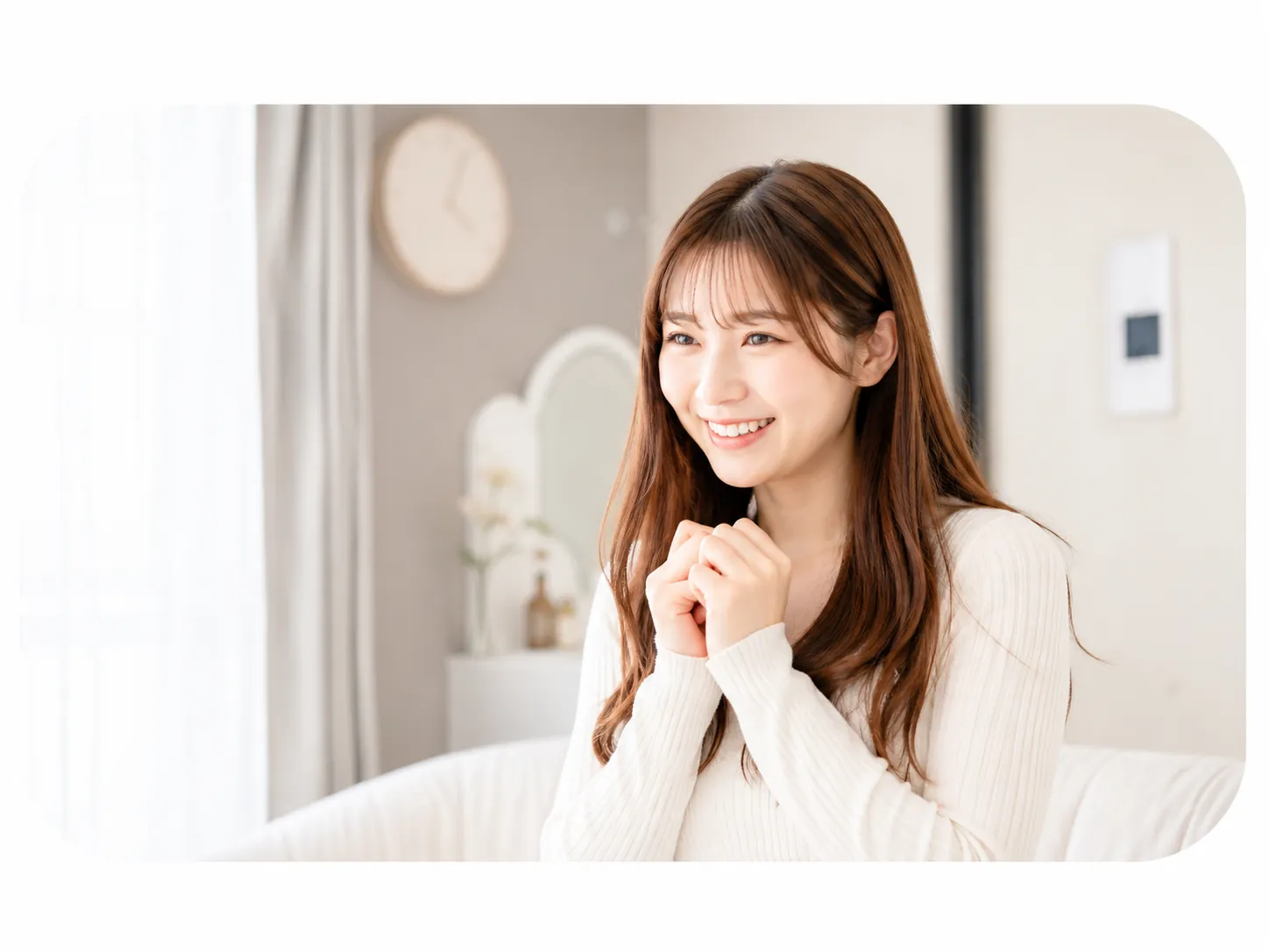 入店を決めて喜ぶ女性